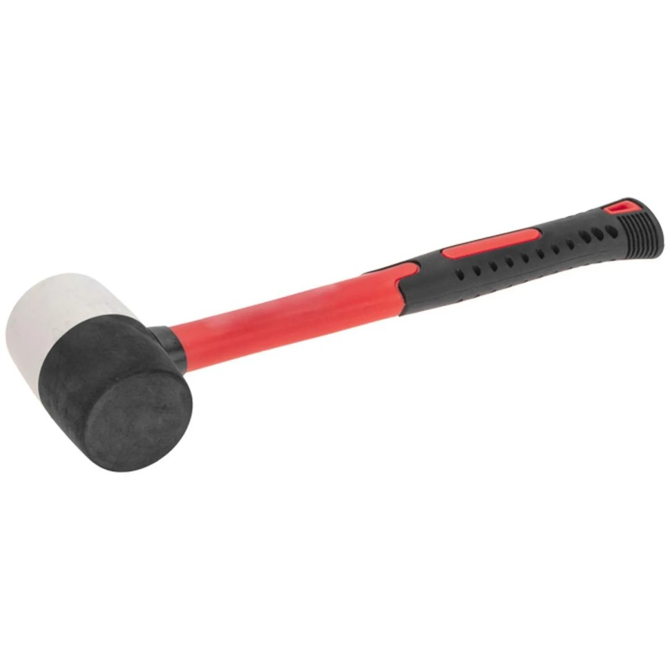 Киянка резиновая 225 г, черно-бел резина, фиберглас. рук. KRANZ KR-12-8152