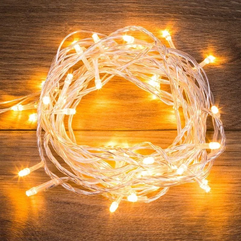 Гирлянда светодиодная ТВИНКЛ 6м,прозрачн ПВХ,40LED Тепл Бел,не соед 303-176