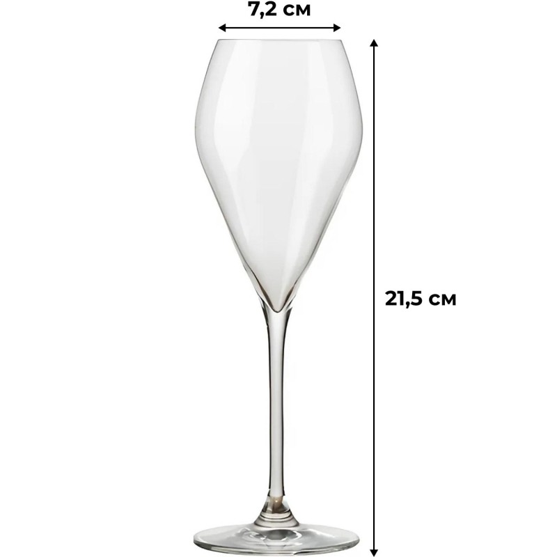 Бокал-флюте &#039;Мод&#039; хр.стекло 240мм d=72,h=215мм;прозр. 6шт/уп
