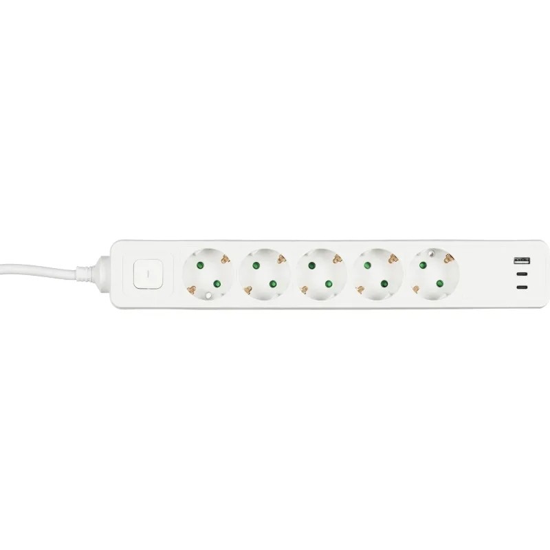 Сетевой фильтр BigTech CD5-1,4WU (5р/1,4м/USB-C/USB-A/16А/3680Вт белый)