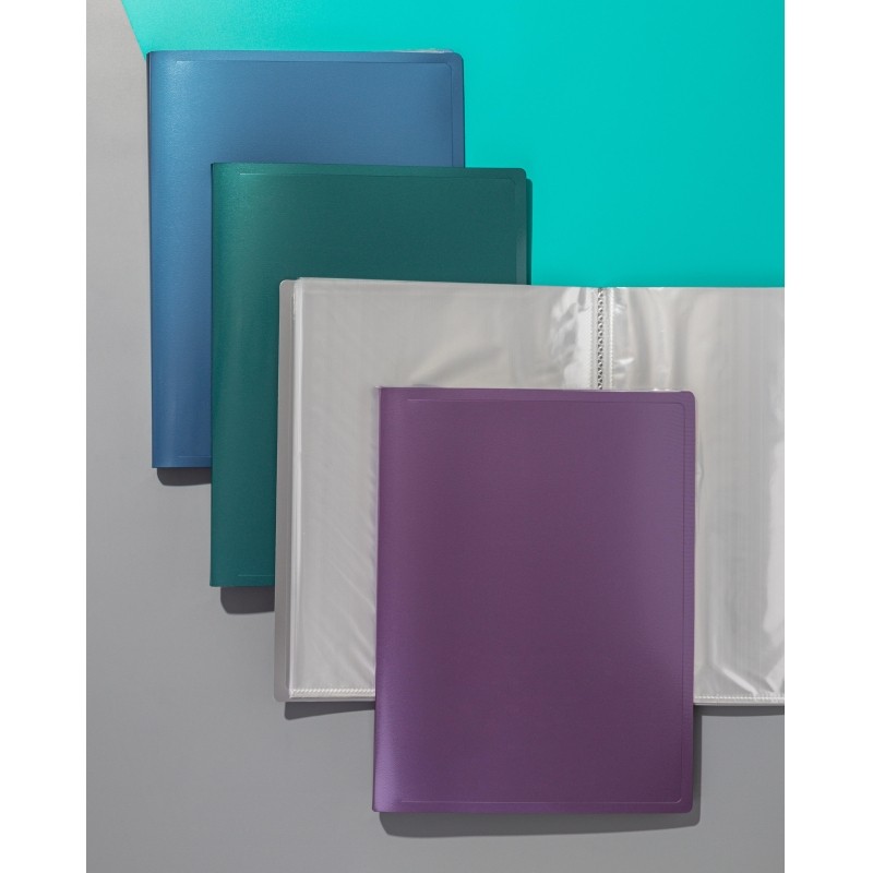 Папка файловая 40 файлов Attache Metallics А4, 800мкм, этикетка, серый