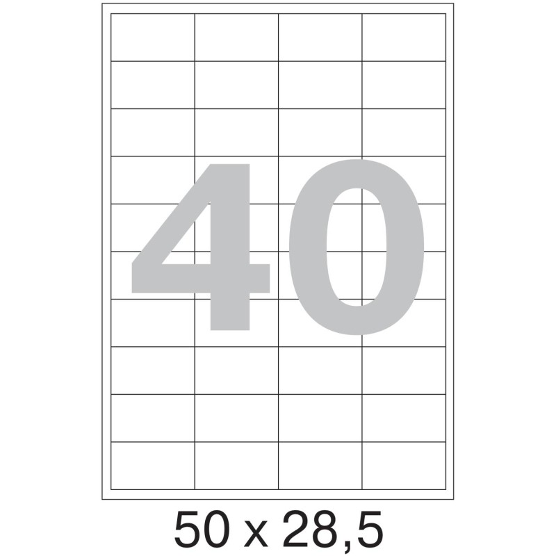 Этикетки самоклеящиеся 50х28,5мм/40 шт.лист А4п/глян (25л/уп)