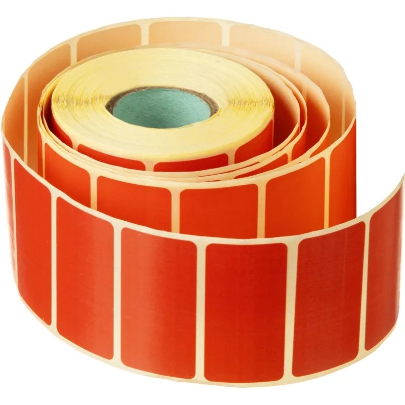 Термоэтикетки ЭКО 40x20, 700 шт/рул, вт. 25, красная 6 рул/уп (спайка)