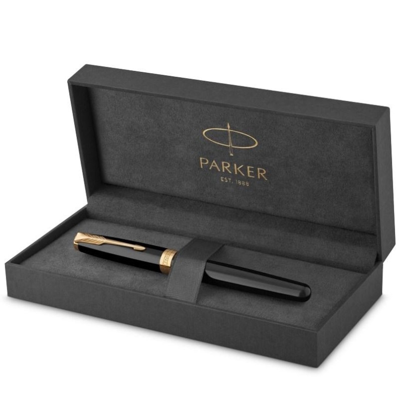 Роллер Parker Sonnet Black Lacquer GT черн,0,8мм,подар.уп 1931496