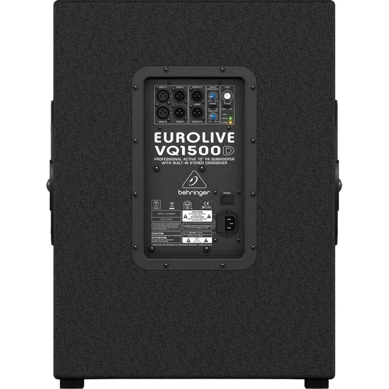 Сабвуфер Behringer VQ1500D, активный, 15, 200/500Вт 40-200Гц 122дБ