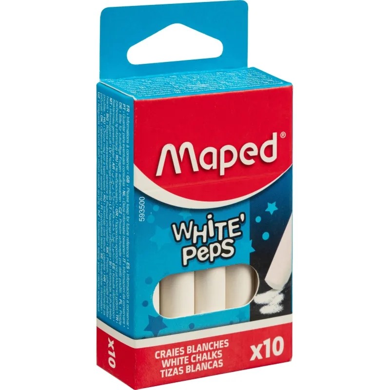 Мел белый,круглый,WHITE&#039;PEPSспец.формулабез грязи,10шт 593500 набор