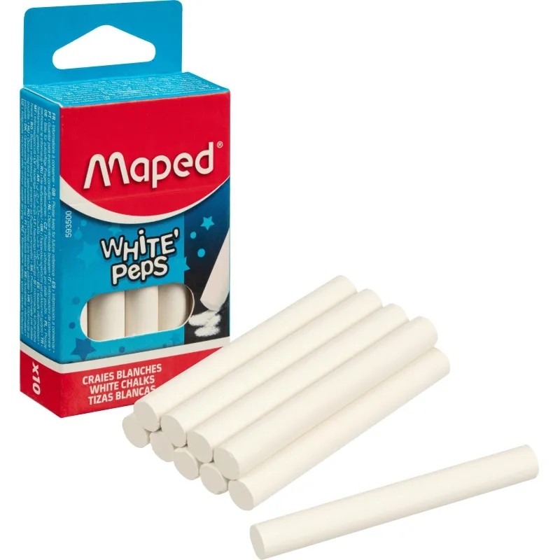 Мел белый,круглый,WHITE&#039;PEPSспец.формулабез грязи,10шт 593500 набор