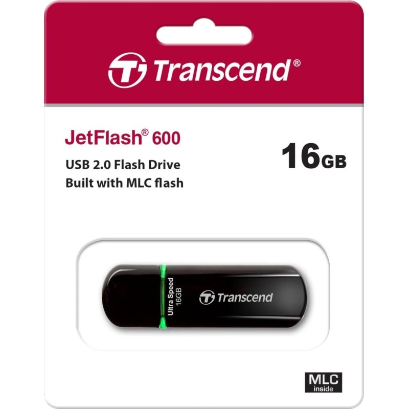Флеш-память Transcend JetFlash 600, 16Gb, USB 2.0, чер, TS16GJF600