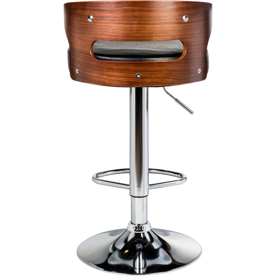 Стул барный LO_DOBRIN FRED LMZ-1018-N черный/коричневое дерево,хром 2шт/уп