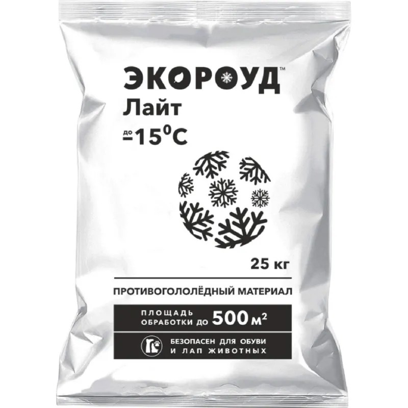 Реагент противогололедный Экороуд Лайт мешок  25 кг до -15С