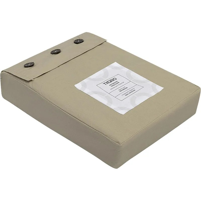 Простыня 160х200х30 на рез.из стир. перкаля бежево-серого цв,TK24-FS0039