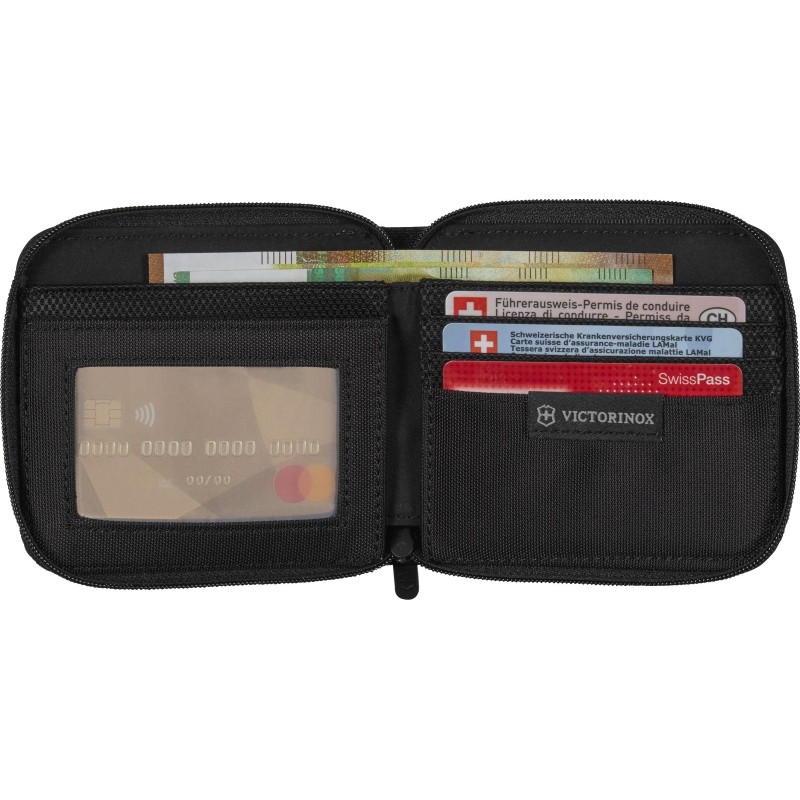 Бумажник VICTORINOX TA 5.0 Zip-Around Wallet с RFID защ,черн,11x1x10,610395