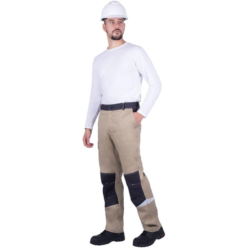 Брюки лет муж ТУРБО SAFETY (Брю405) беж/т-сер (96-100, 170-176)