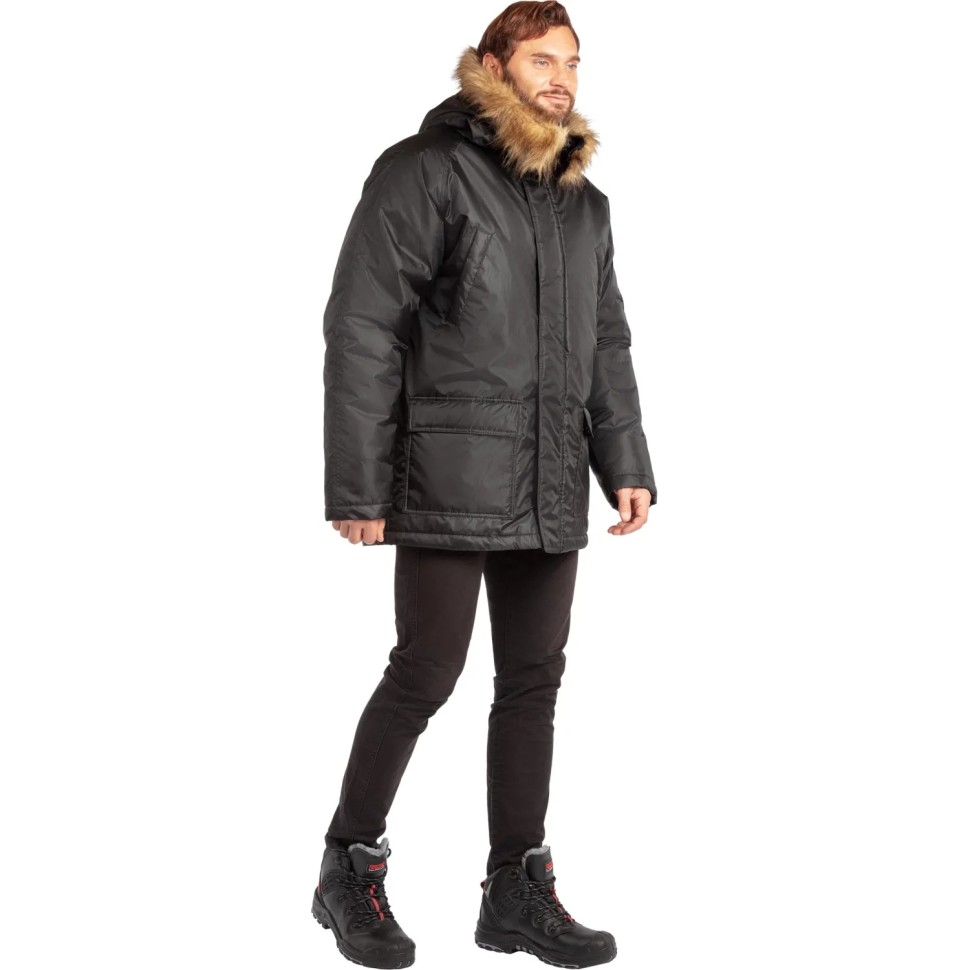 Куртка зимняя муж Аляска з66-КУ удлиненная черн (р.48-50)170-176