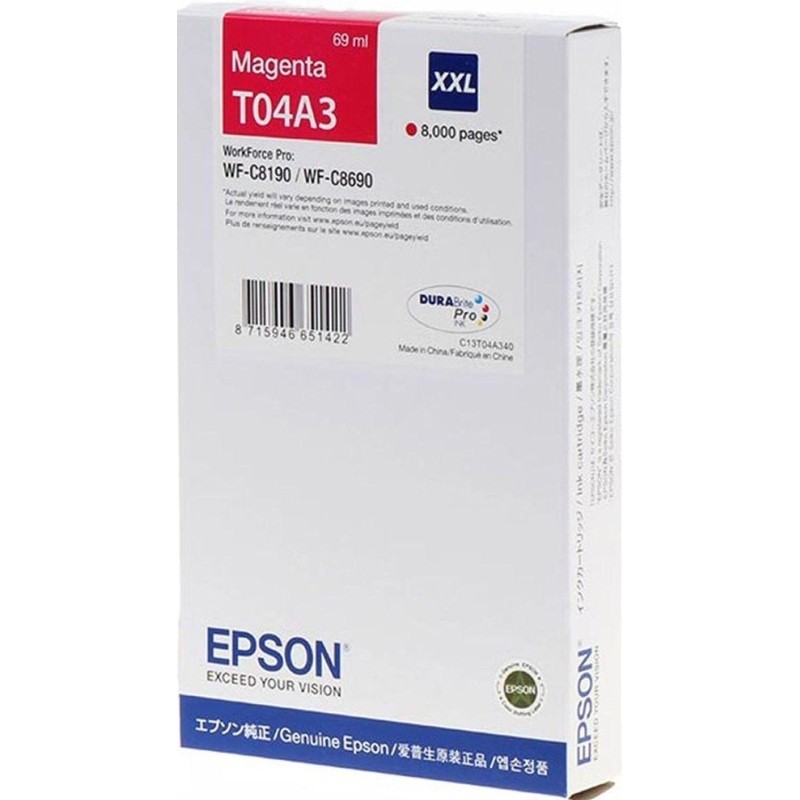 Картридж струйный Epson C13T04A340 пурпур. пов.емк. для WF-C8190/8690