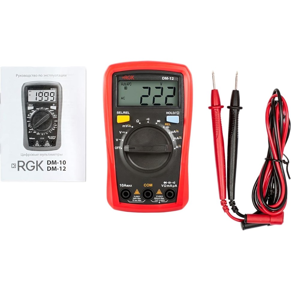 Мультиметр цифровой RGK DM-12 с поверкой (779630)