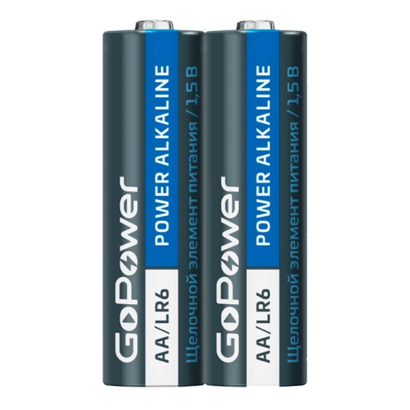Батарейка GoPower LR6 AA Shrink 2 40шт/уп Alkaline 1.5V (2/40/800)