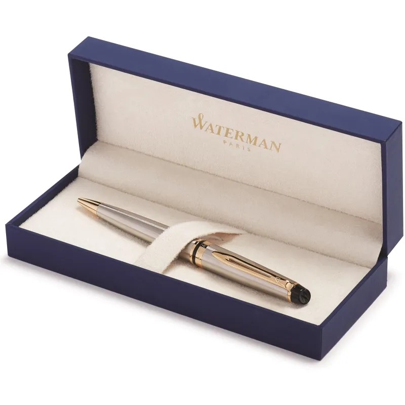 Ручка шариковая Waterman Expert Stainless Steel GT син,1мм,кор S0952000