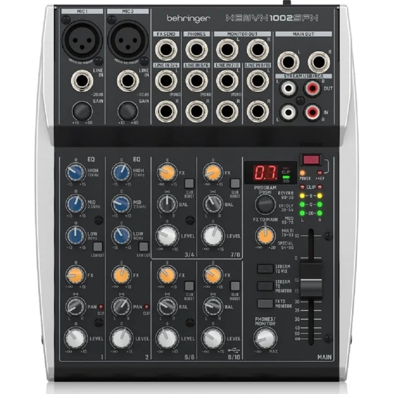 Микшерный пульт Behringer Xenyx 1002SFX, 10 канал., USB, процессор эффектов