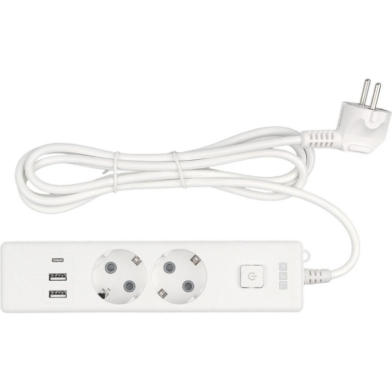 Удлинитель Power Cube, 2р с/з вык.,3USB, 3500 Вт,16А, 1.9м,3x1,0 (белый)