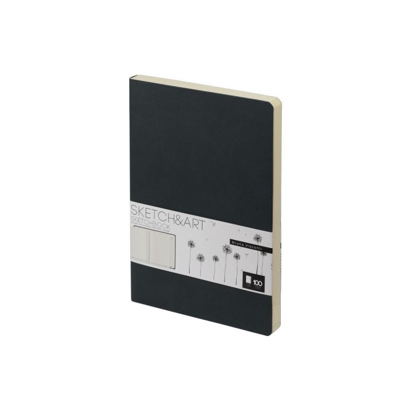 Скетчбук S&amp;A ORIGINAL 140х210 100л БЕЖ 100г книжн.перепл.мягк.черн 1-500/01