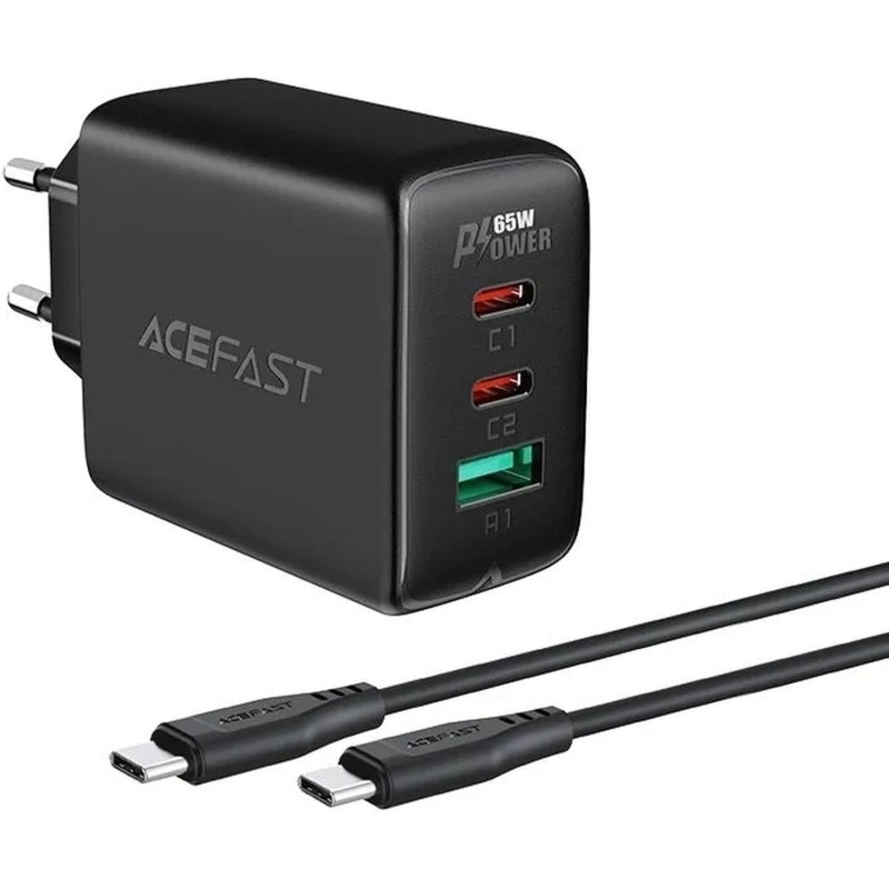 Зарядное устройство ACEFAST (AF-A13-BK) A13 PD65W USB-C+USB-C+USB-A 3/черн