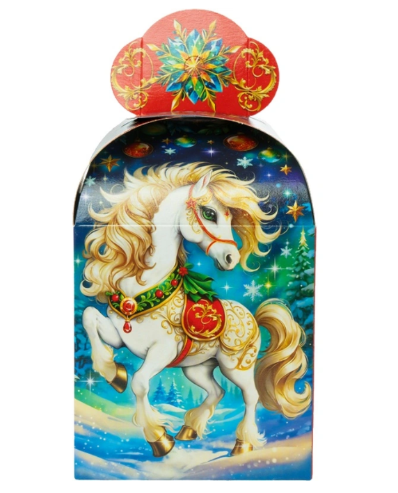 Новогодний сладкий подарок Искорка Картон 1000 грамм, K092