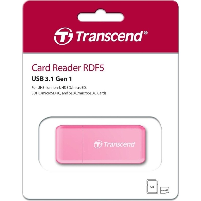 Картридер Transcend TS-RDF5R USB 3.0 RDF5 для карт пам. SD/microSD, розовый