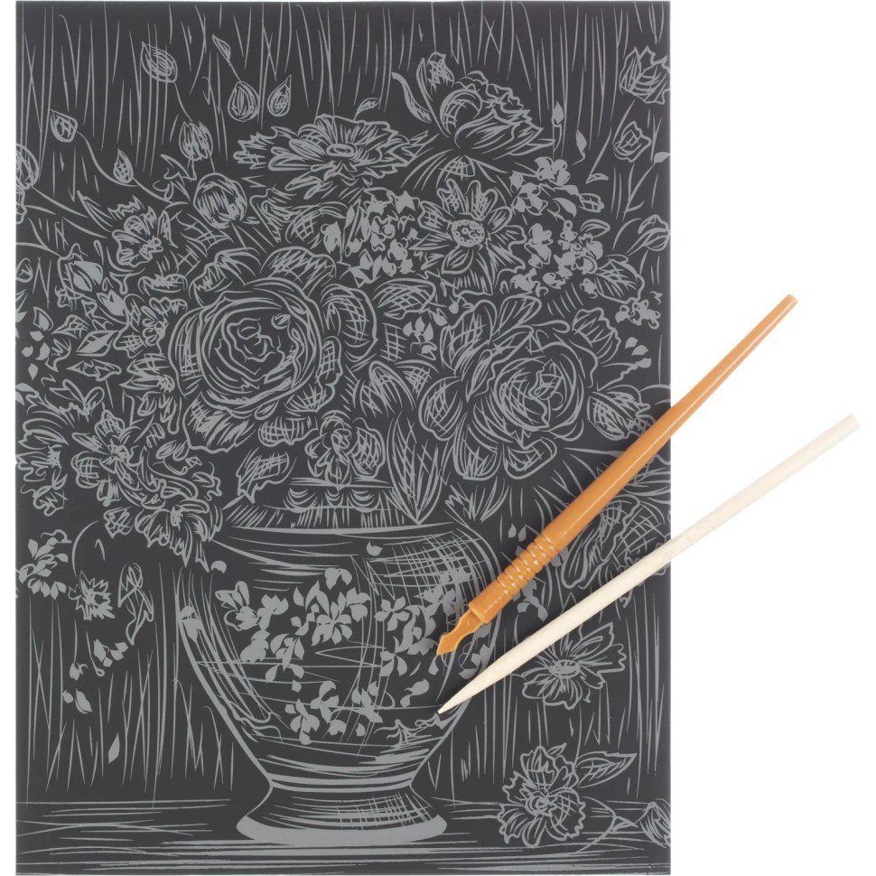 Гравюра Скретчинг Multiart цветы, набор МУЛЬТИ АРТ SCRETCH-111551 Гравюра Скретчинг Multiart цветы, набор МУЛЬТИ АРТ SCRETCH-111551