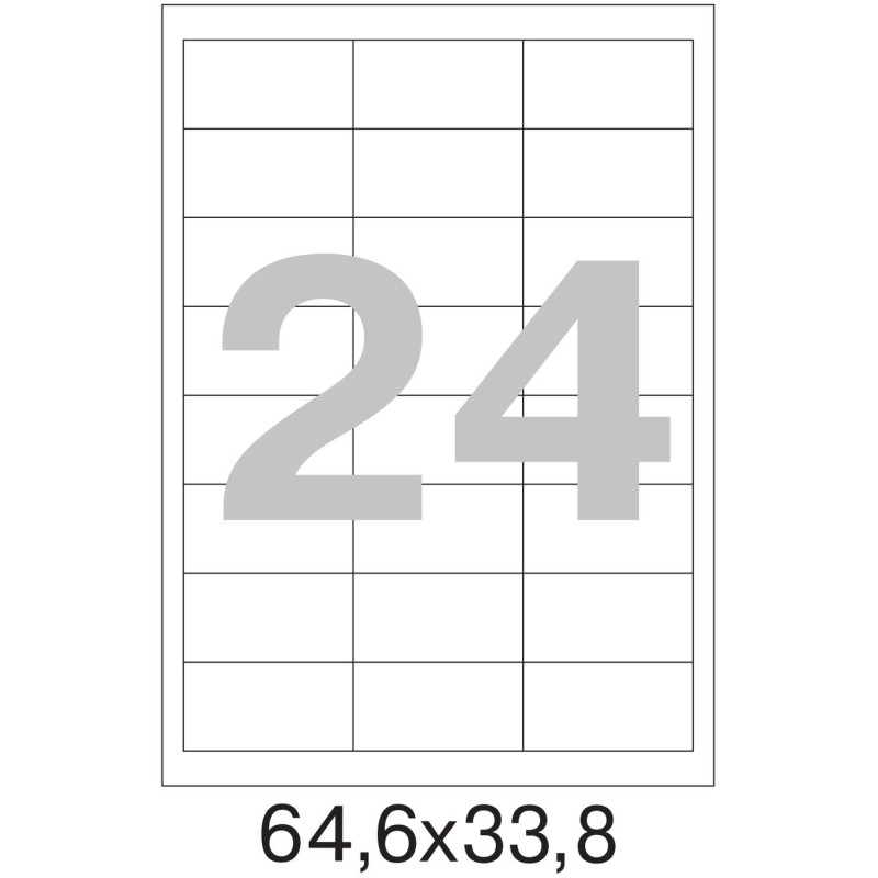 Этикетки самоклеящиеся 64,6х33,8мм/24шт лист А4п/глян(25л/уп)