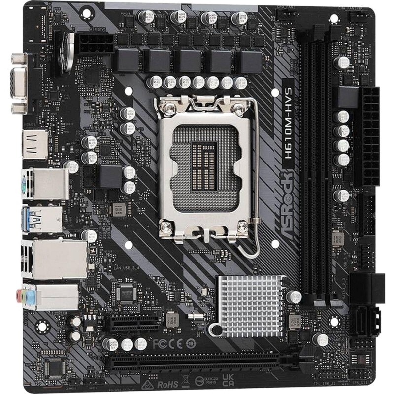 Материнская плата Asrock H610M-HVS Soc-1700 Intel H610 2xDDR4 mATX