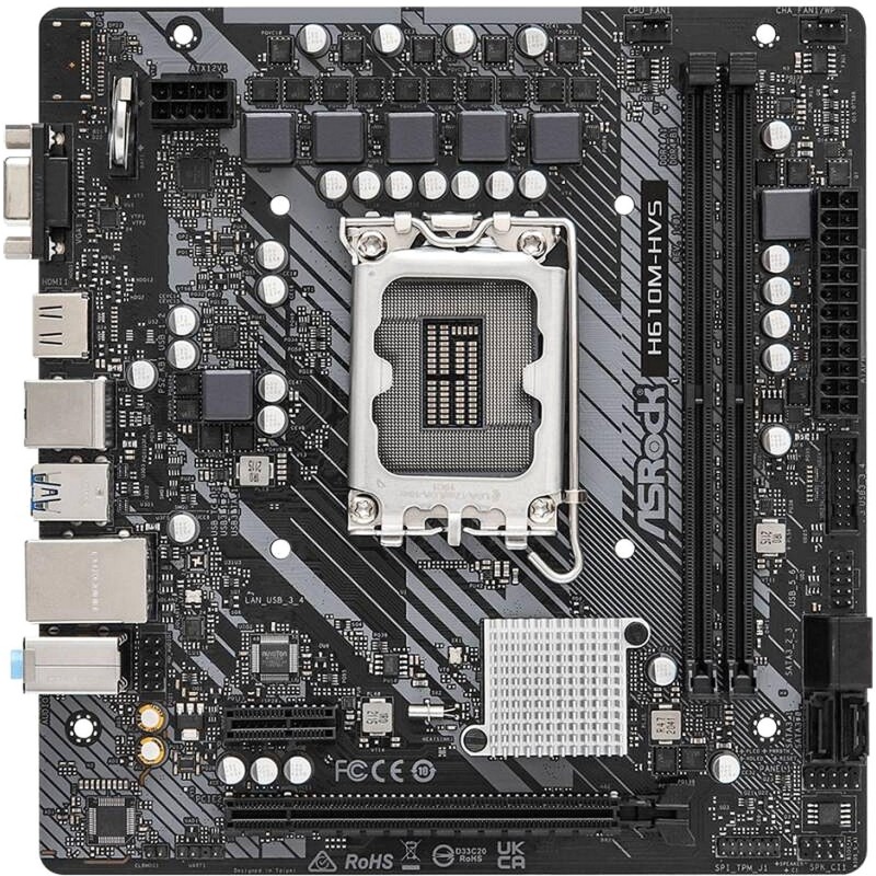 Материнская плата Asrock H610M-HVS Soc-1700 Intel H610 2xDDR4 mATX