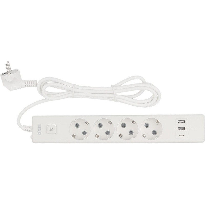 Удлинитель Power Cube, 4р с/з вык.,3USB, 3500 Вт, 16А,1.9 м, 3x1,0 (белый)