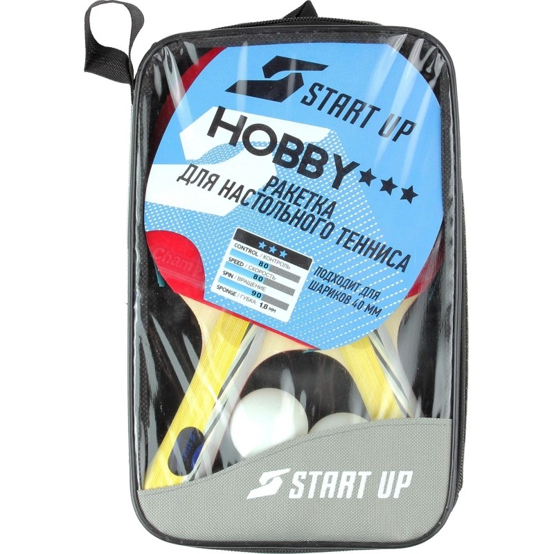 Набор игровой для н/т 2 ракетки, 3 шар. START UP BB01/3 star 150465