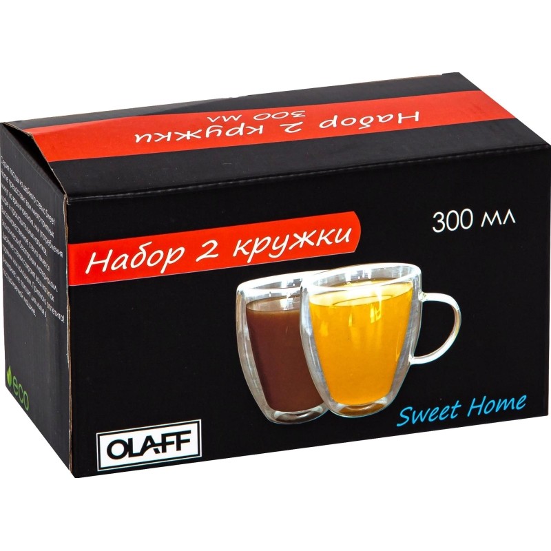 Набор 2 кружки, двойные стенки, цветная упаковка арт.199-24001