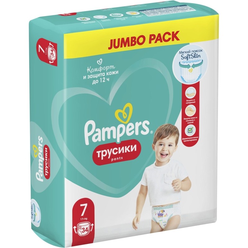 Подгузники - трусики PAMPERS Pants Size 7  (&gt;17 кг) 34 шт/уп