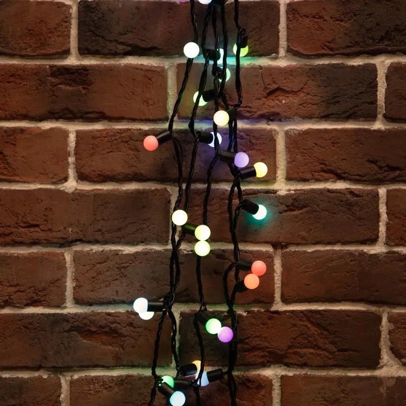 Гирлянда светодиодная Мультишарики 17,5мм, 20м, черн ПВХ, 200, RGB 303-529 Гирлянда светодиодная Мультишарики 17,5мм, 20м, черн ПВХ, 200, RGB 303-529