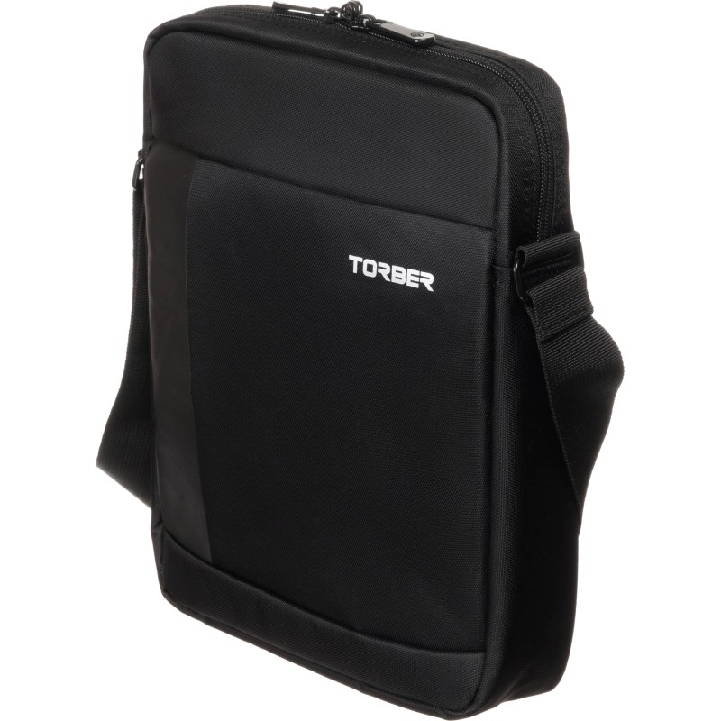 Сумка кросс-боди TORBER, черн, нейлон, 28х22х6 см, T7926-1