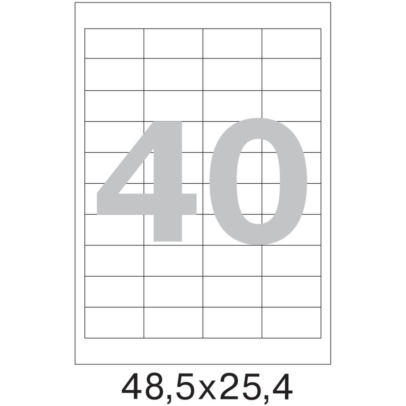 Этикетки самоклеящиеся 48,5х25,4мм/40шт листА4 п/глян(25л/уп)