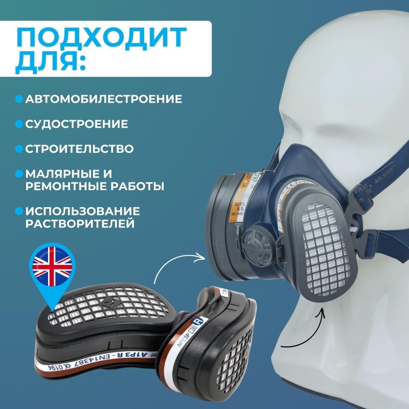 Фильтр противогазовый ELIPSE марка A1P3 2 шт/уп