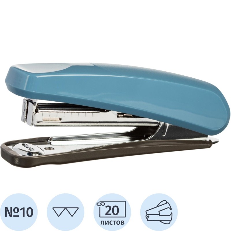 Степлер Комус  Elegans(№10) 1111 синий до 20л. антистеп