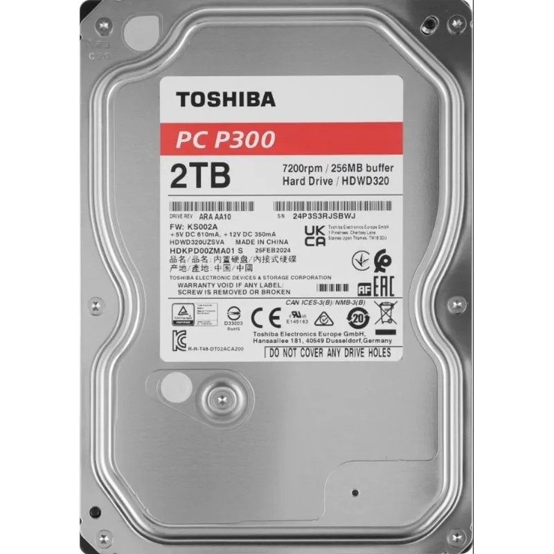 Жесткий диск Toshiba P300  2TB SATA 3.5 7200rpm 256Mb(HDWD320UZSVA)