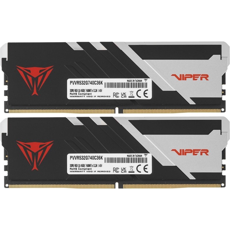 Модуль памяти Patriot Viper DDR5 DIMM 2x16Gb 7400MHz CL36(PVVR532G740C36K)