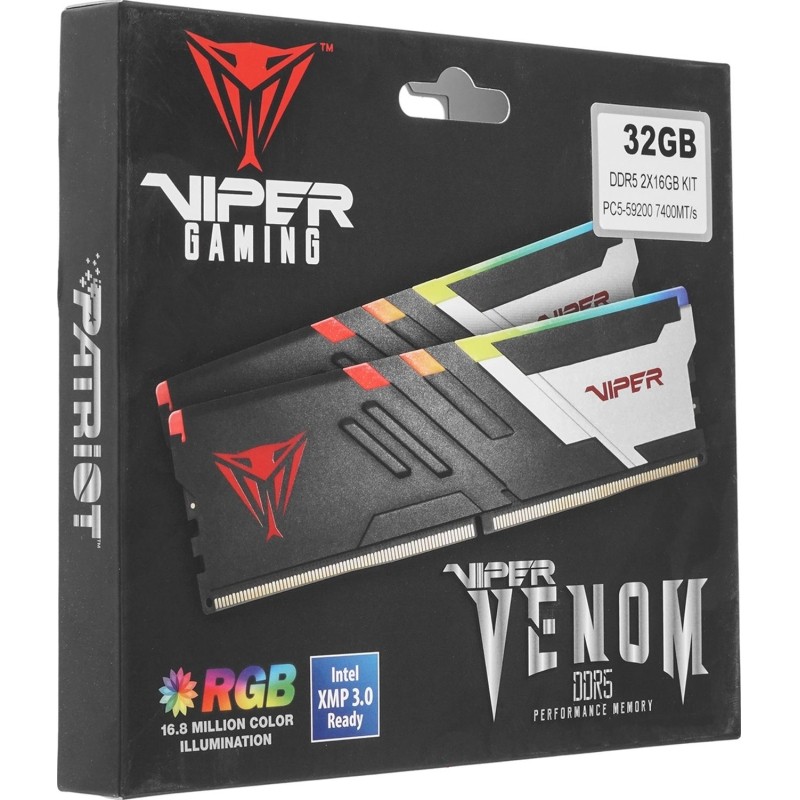 Модуль памяти Patriot Viper DDR5 DIMM 2x16Gb 7400MHz CL36(PVVR532G740C36K)