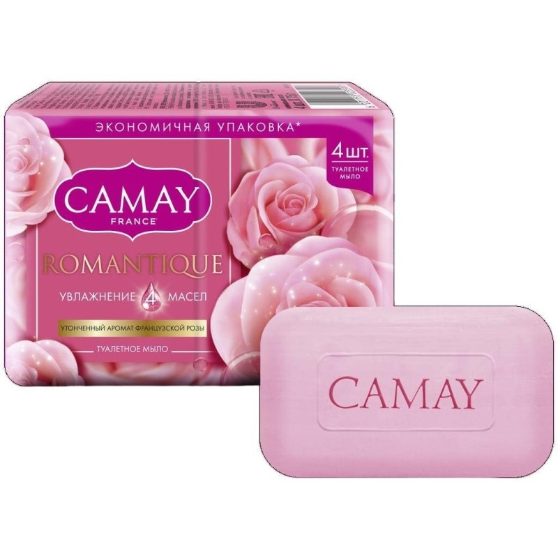 Мыло туалетное CAMAY романтик 75г, 4шт/уп