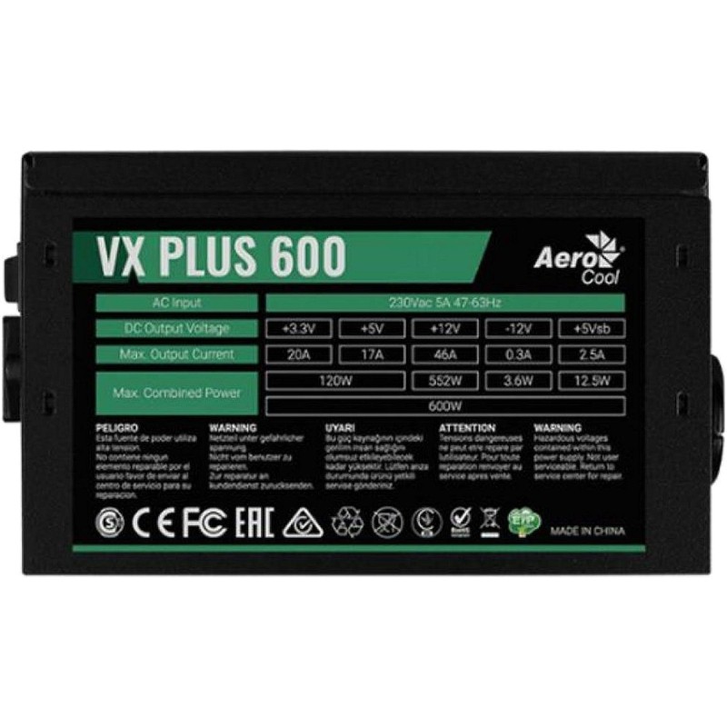 Блок питания Aerocool 600W Retail VX PLUS 600 ATX v2.3(VX PLUS 600)