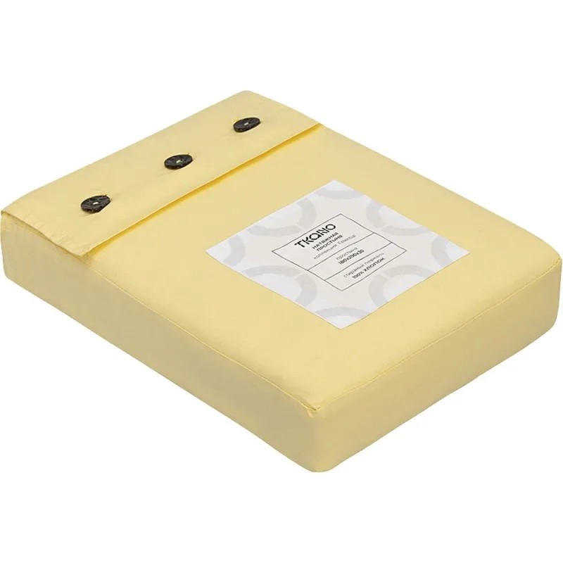 Простыня 180х200х30 на рез.из стир. перкаля светло-желтого цв,TK24-FS0029