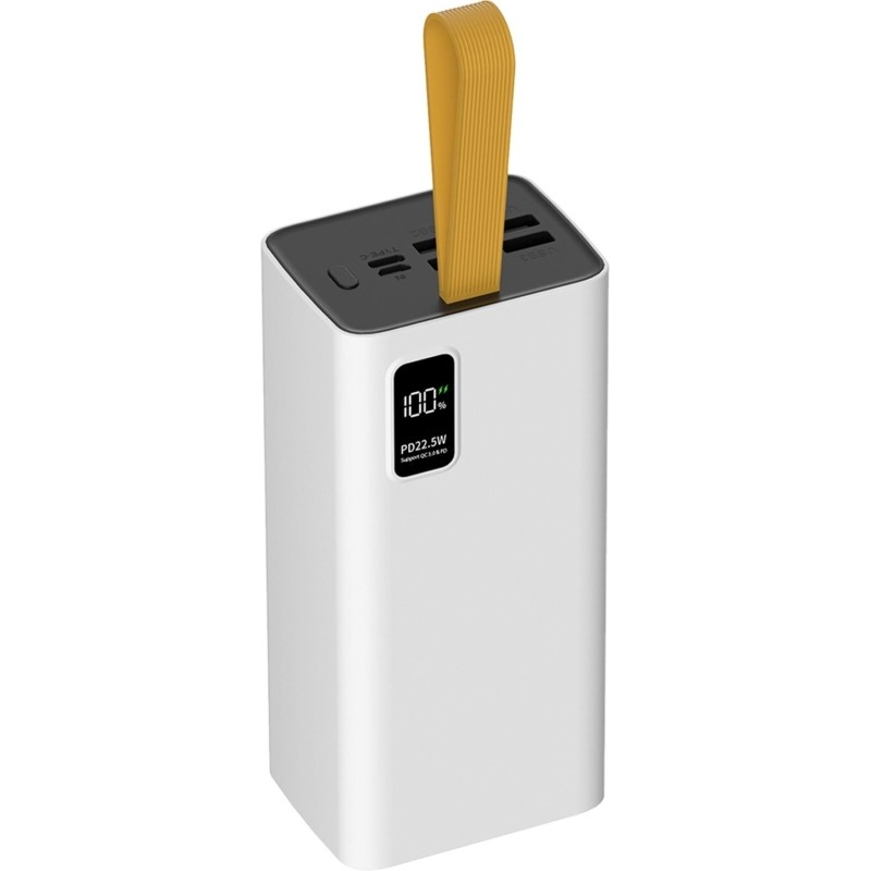 Внешний аккумулятор PERO PB08 40000 mAh,Li-Pol,output USB-C + 4USB-A,белый