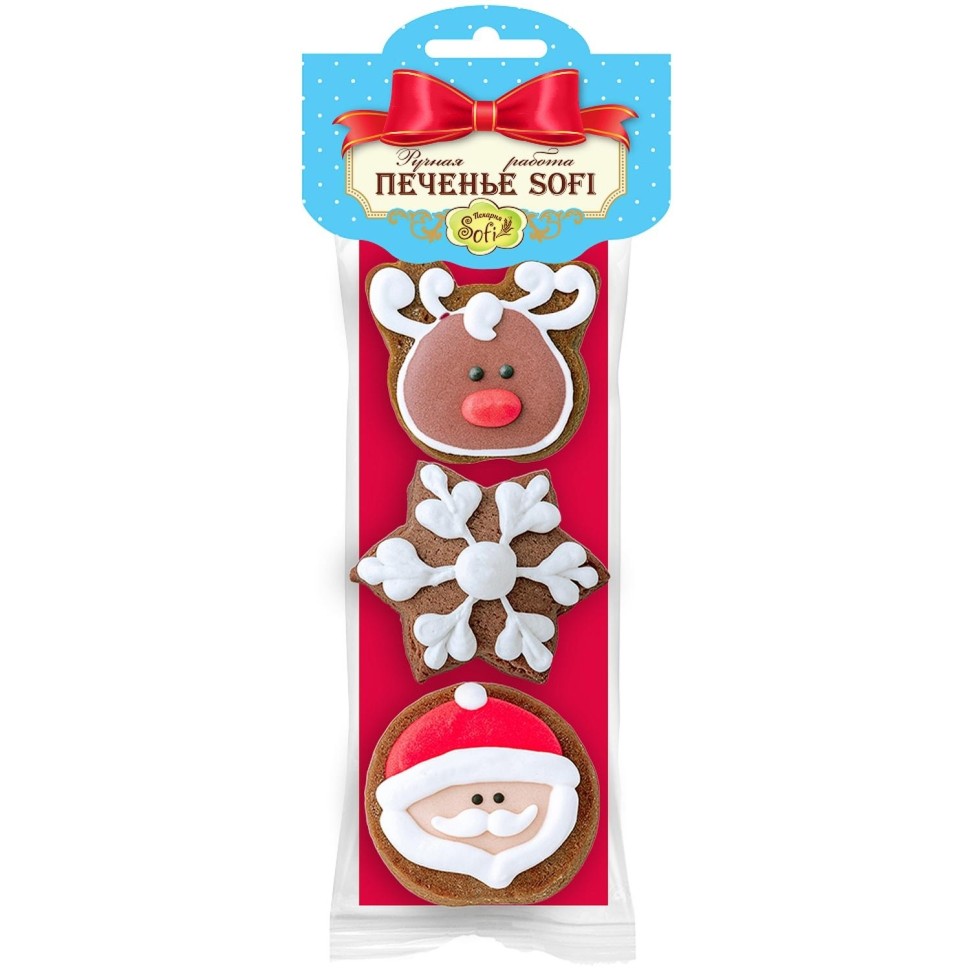 Печенье Медовое новогоднее Пекарня Sofi, (3штx15г), 45г