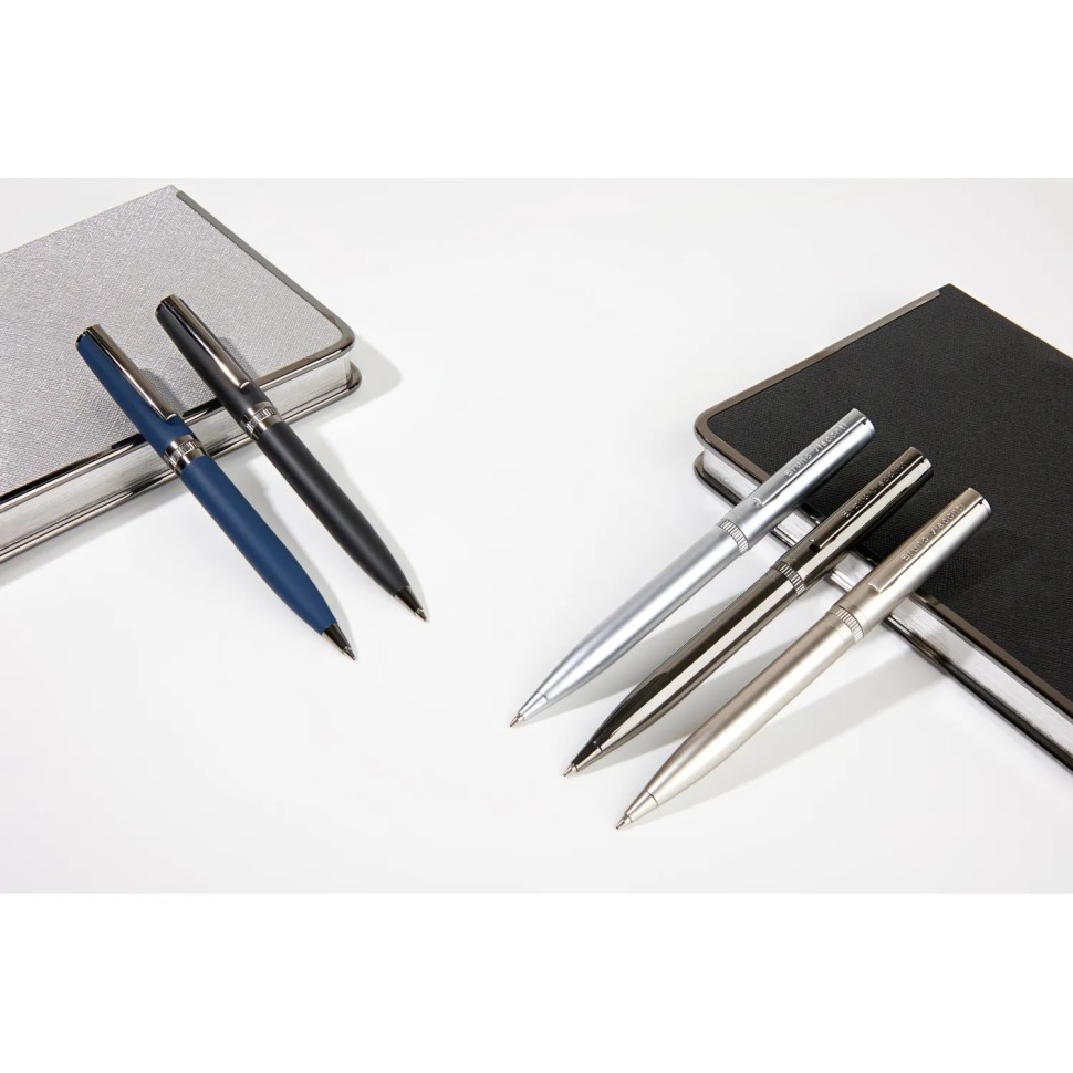 Ручка шариковая BOSTON мет.черн.корп,0.7мм,син, 20-0423